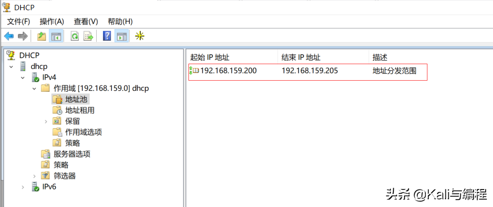 Kali與編程:Winserver 2019搭建dhcp服務器