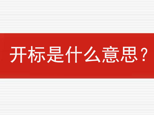 開標是什么意思？