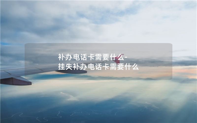 補辦電話卡需要什么-掛失補辦電話卡需要什么